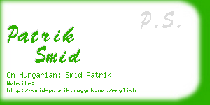 patrik smid business card